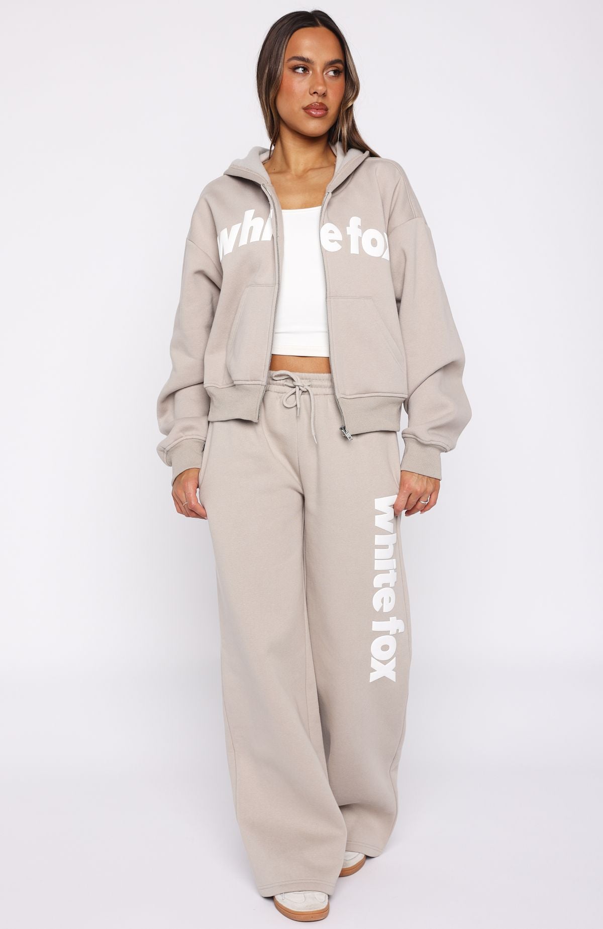 From The Archives Kenzie Boxy Zip Front Hoodie Moon