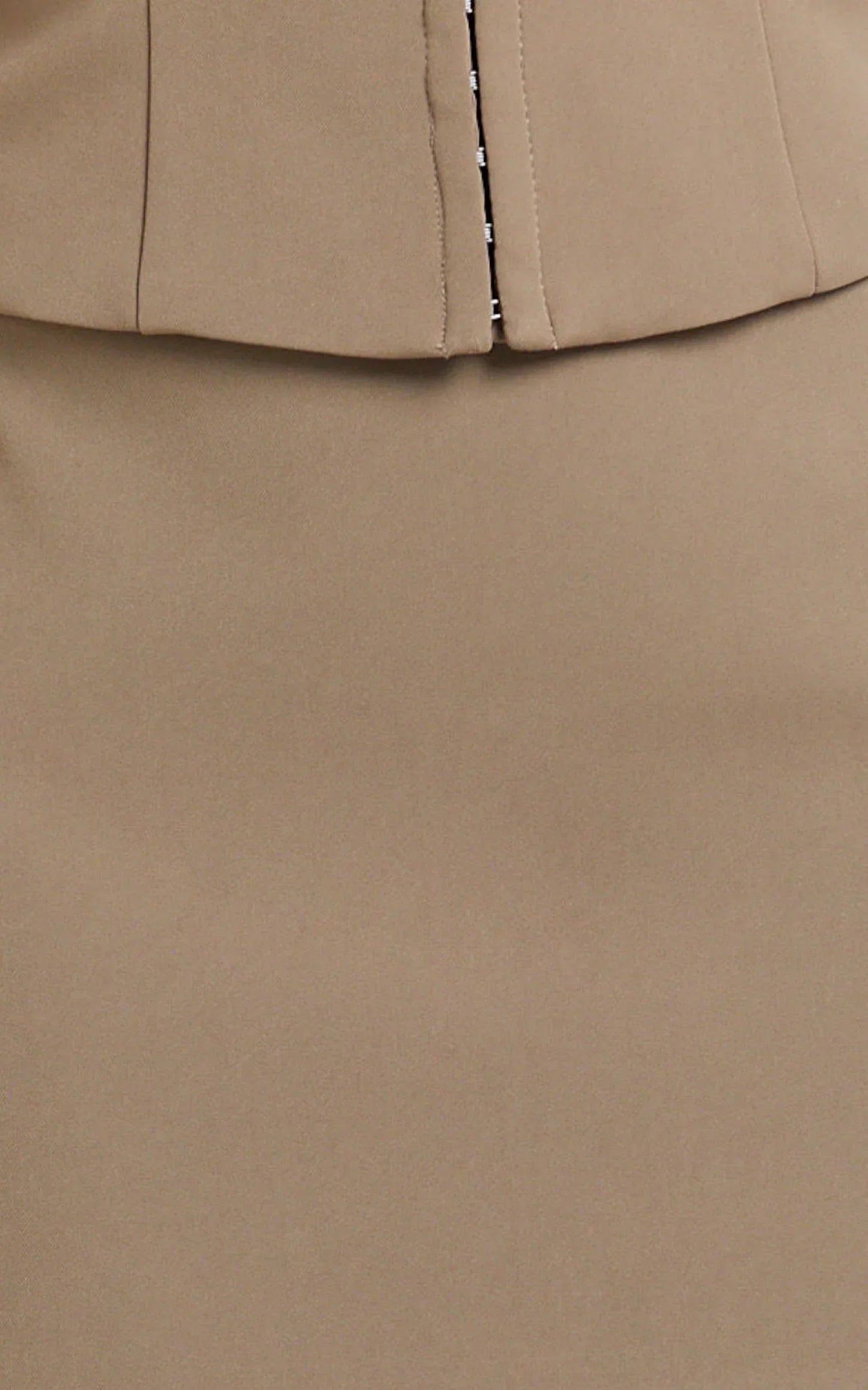 Mikey Mini Skirt - Mid Waisted Tailored A Line Skirt in Mocha